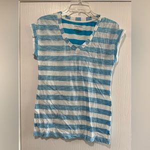 Xhilaration women’s blue white striped shirt size small - like new, barely worn